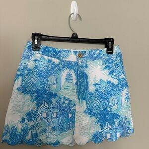 Lilly Pulitzer Blue Floral Skort